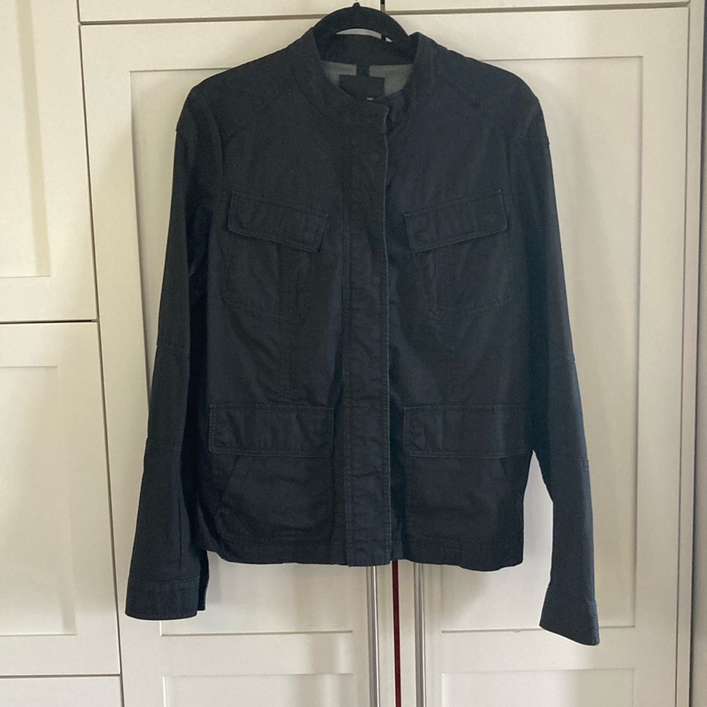 Vince Size L Black Distressed Look Women's Moto Style Jacket